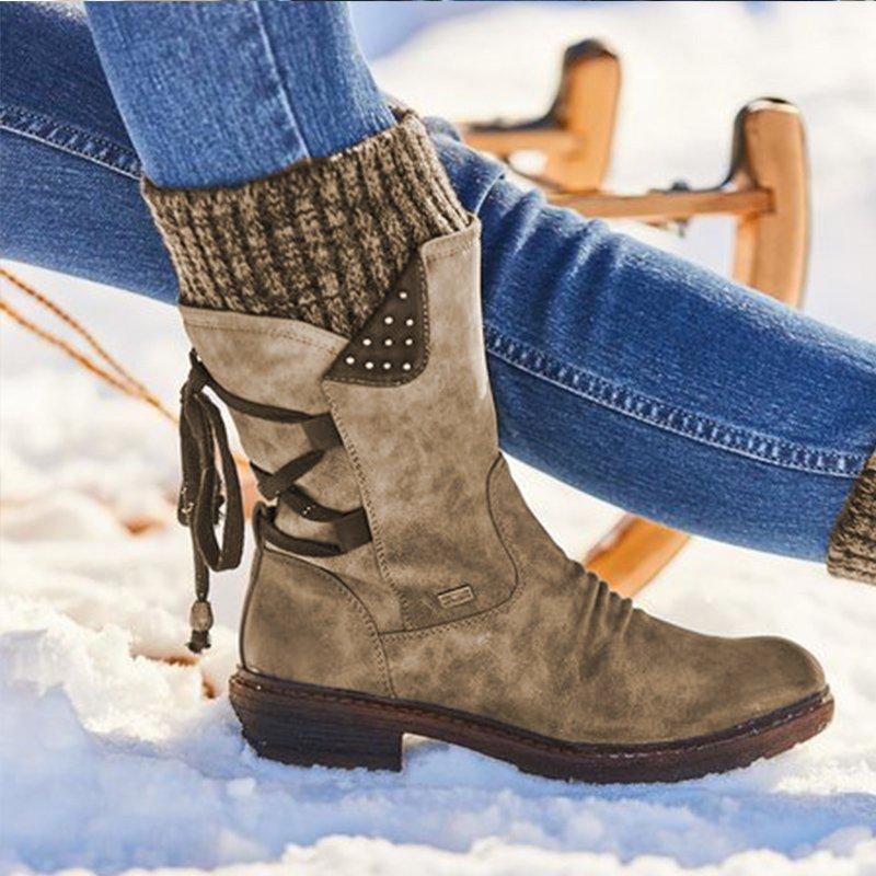 "Alpine" Faux-Suede Cozy Lace-Up Boots