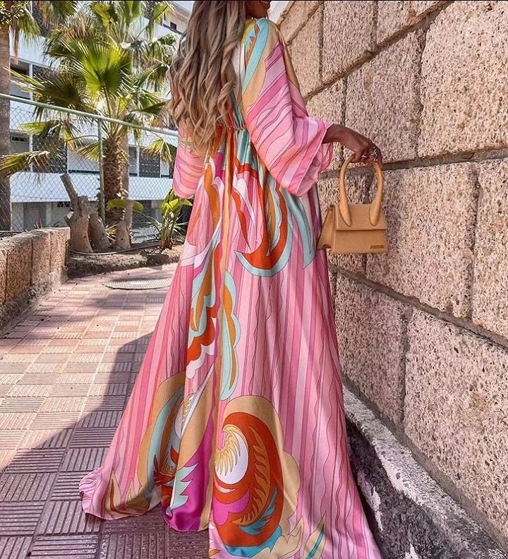 Digital Print V-neck Maxi Dress - 🔥50% OFF NOW!🔥